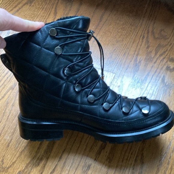 Aquatalia Black Quilted Sherling Lace-Up Boots size 9.5 - Picture 10 of 13